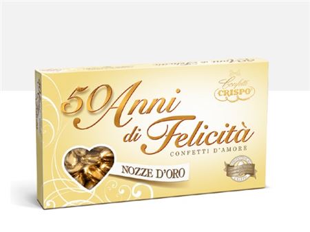 Wedd. Confetti Mand. 50 Anniversario Oro - 500g