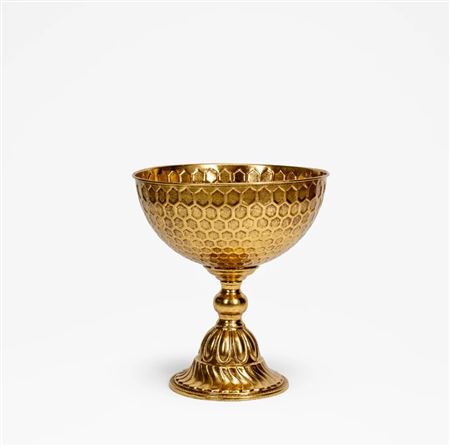 Wedd. Vaso Retrò Deco Esagoni Oro 26x26x29cm