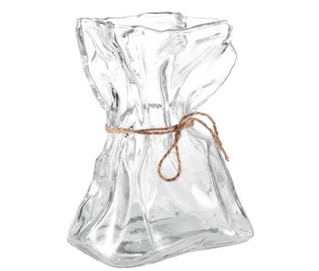 Wedd. Vaso Vetro Ondulato D.10 H.14.5cm