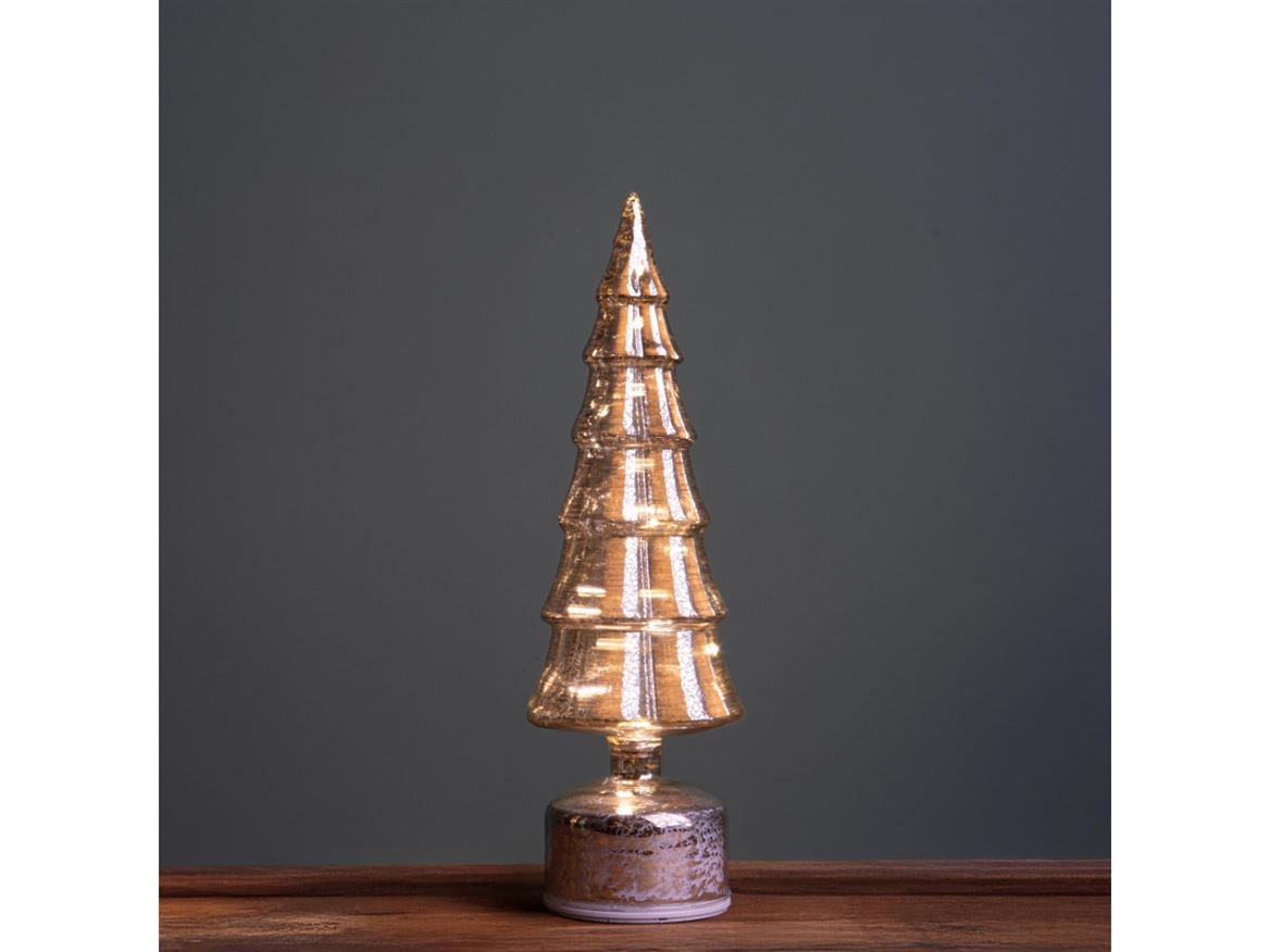 Xmas. Albero Cono Vetro Led 10xh32cm - Silver