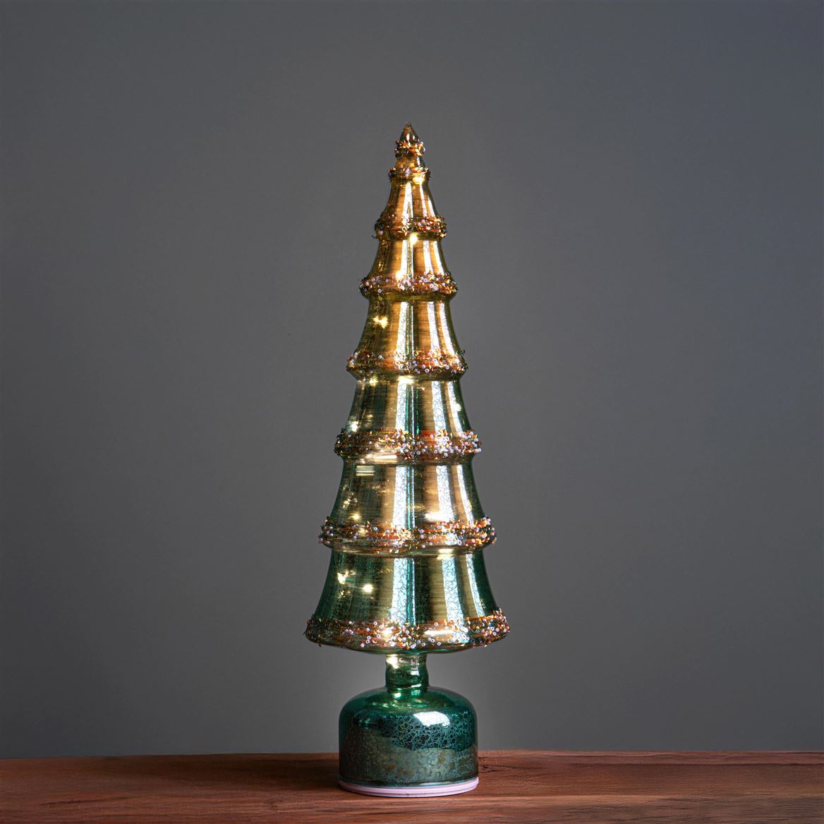 Xmas. Albero Cono Vetro Led 13xh44cm - Dark Blue