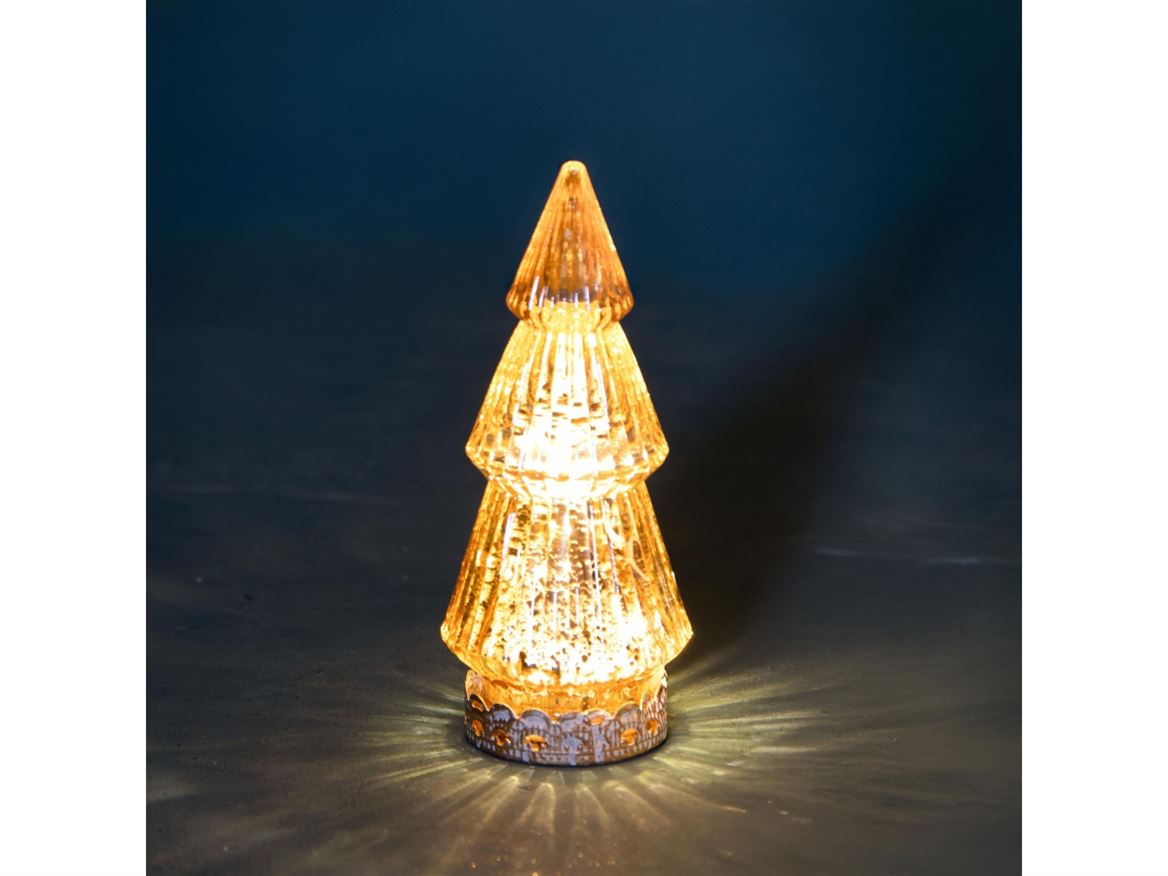 Xmas. Albero Natale Vetro Led 6,5xh.15,5 Cm - Gol