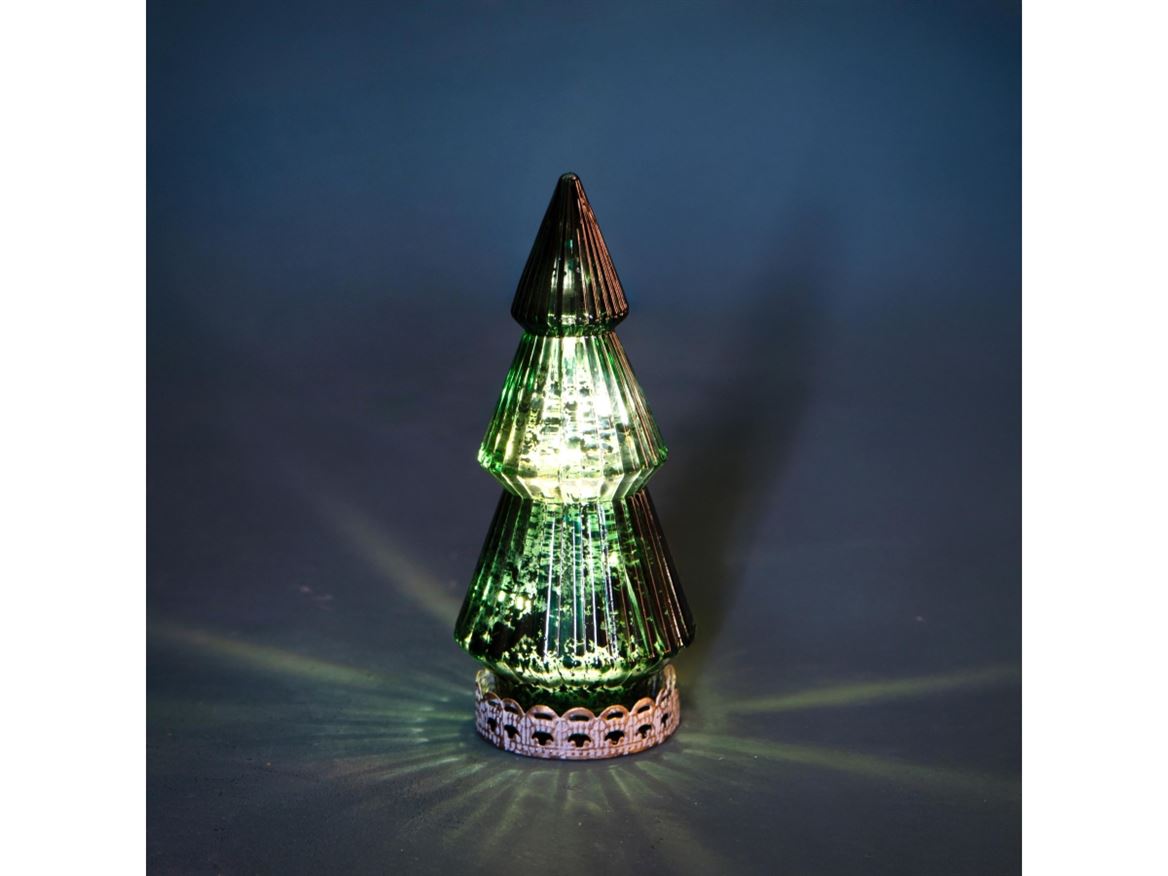 Xmas. Albero Natale Vetro Led 6,5xh.15,5 Cm - Gre