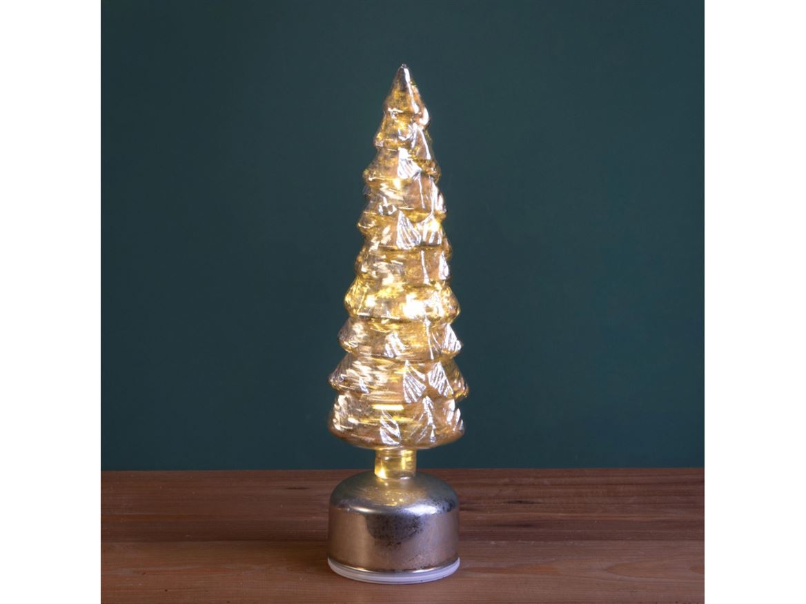 Xmas. Albero Vetro Led Rolling H.36,5 Cm - Champ.