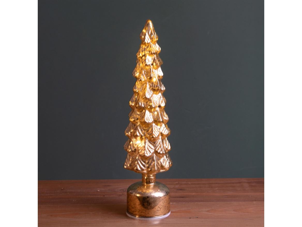Xmas. Albero Vetro Led Rolling H.41cm - Gold