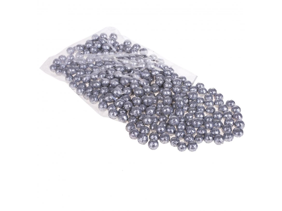 Xmas. Bacche 288 Pz Glitter D.1,5cm - Silver