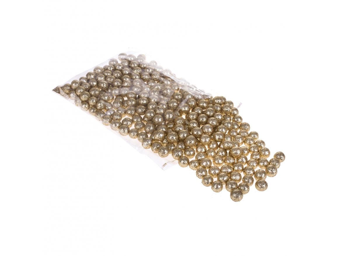 Xmas. Bacche 288 Pz Glitter Dm 1,5cm - Gold