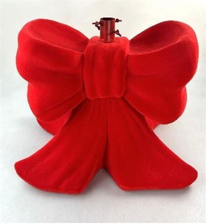 Xmas. Base Albero Fiocco Flockato Rosso 48x34x44c