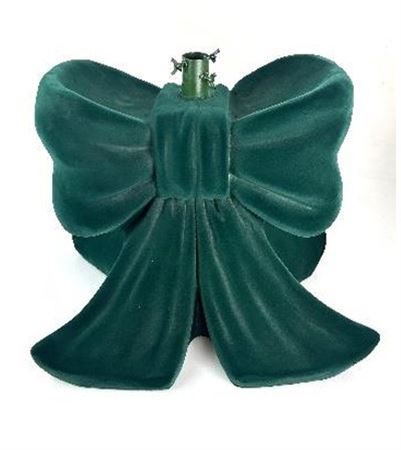Xmas. Base Albero Fiocco Flockato Verde 48x34x44c