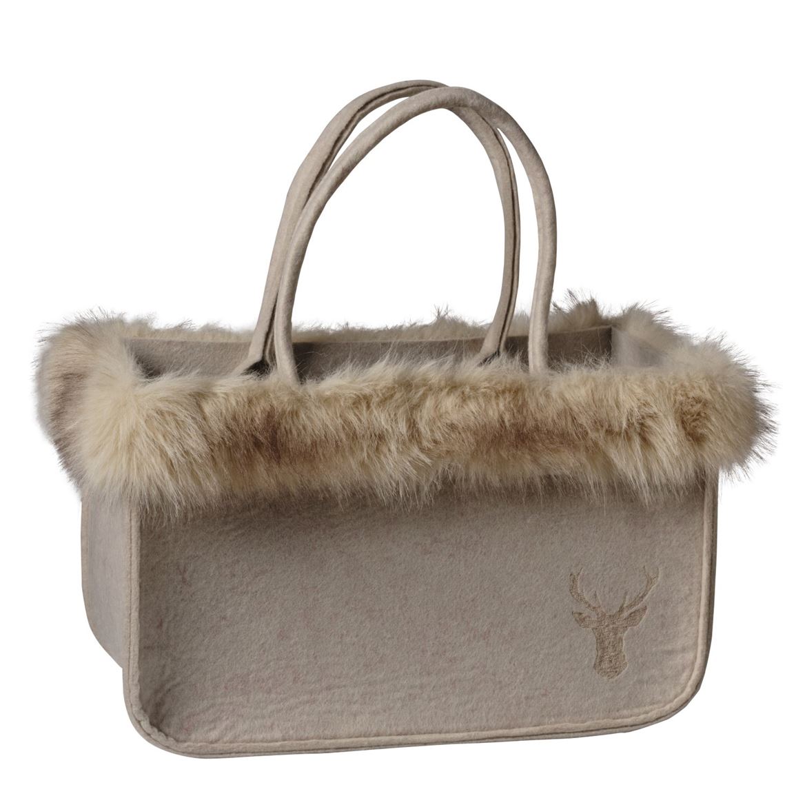 Xmas. Borsa Feltro 30x20x24cm - Cream