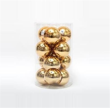 Xmas. Box 16 Sfere D.8cm - Oro Metalizzato