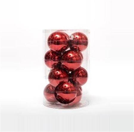 Xmas. Box 2 Sfere D.12cm - Rosso Metallizzato