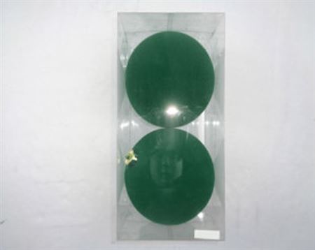 Xmas. Box 2 Sfere D.15cm Velluto Liscio Verde