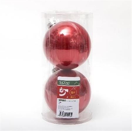 Xmas. Box 2 Sfere Vetro D.12cm - Porpora