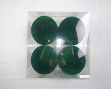 Xmas. Box 4 Sfere D.12cm Velluto Liscio Verde