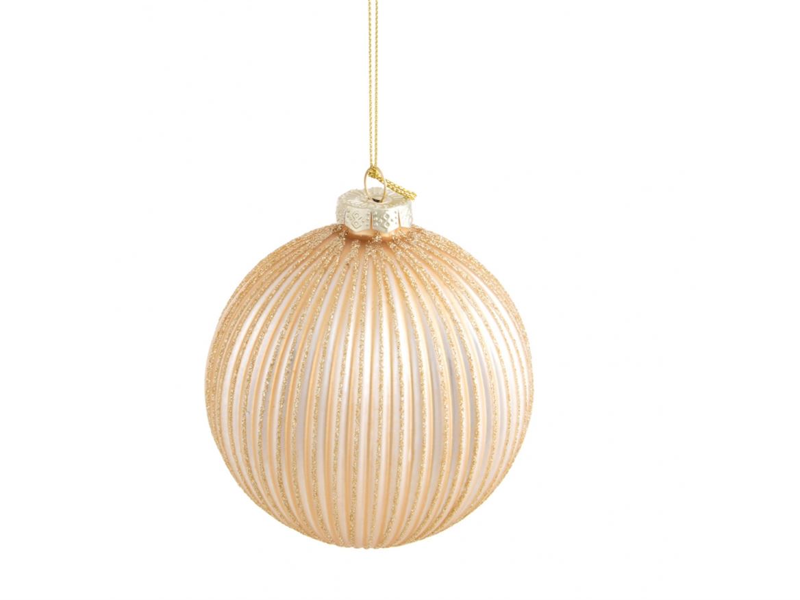 Xmas. Box 4 Sfere Vetro D.10 Cm Decoro - Lt Gold