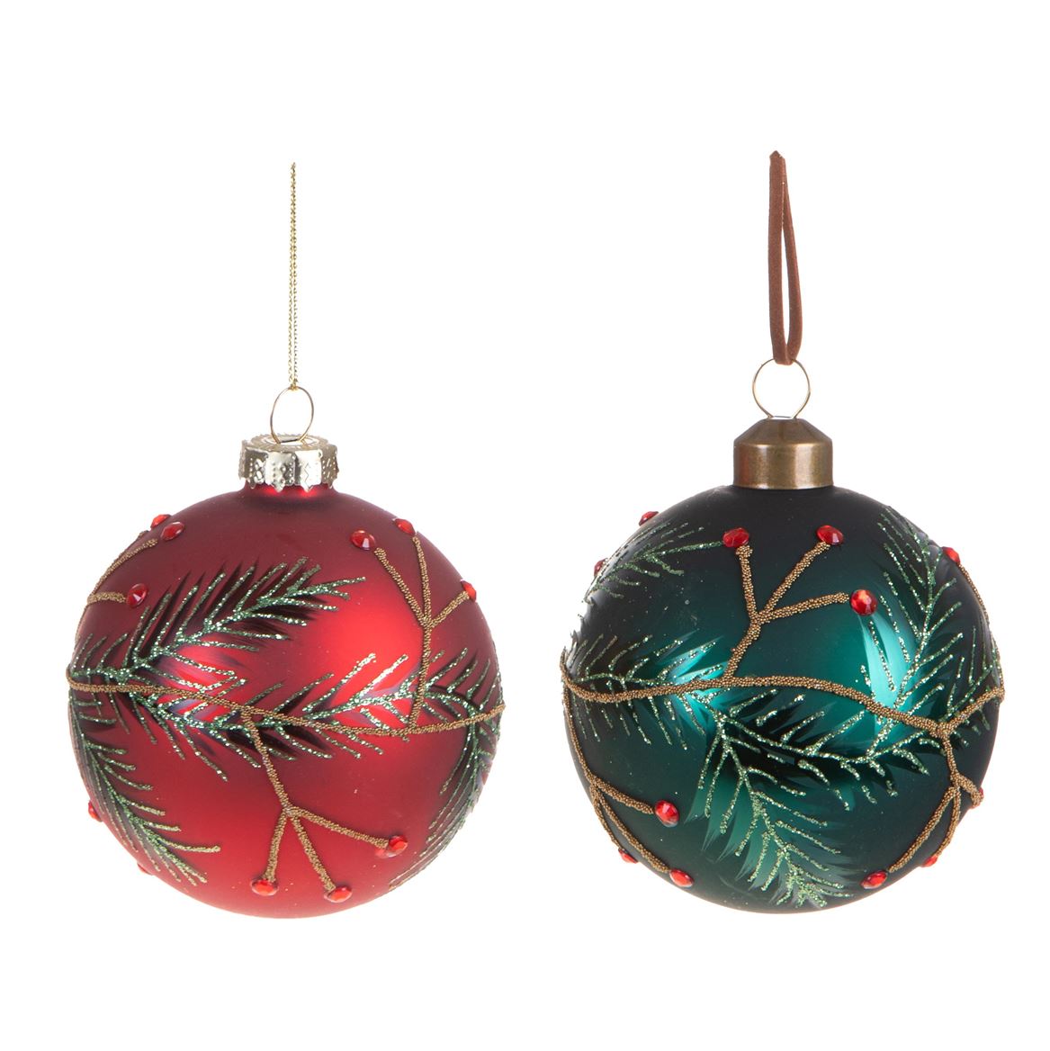 Xmas. Box 4 Sfere Vetro D.10 Cm Decoro - Red Gr