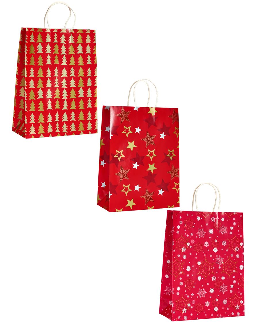 Xmas. Buste Noel Red Large 27x12x36cm Mix - 30pz