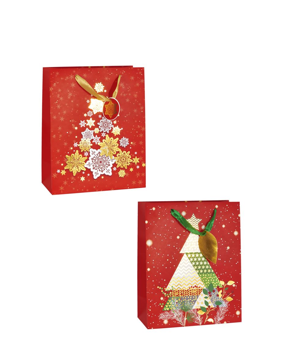 Xmas. Buste Red Pine Large 26x13x32.5cm Mix- 18pz