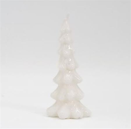 Xmas. Candela Albero Colata 8x16cm - Bianco