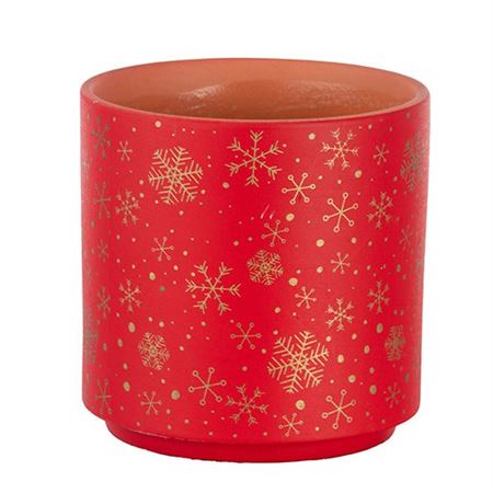 Xmas. Caspo' T.cotta Fiocchi Neve D13 H13cm - Red