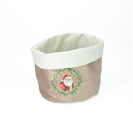 Xmas. Cestino Velluto B.natale 20x22cm - Oro