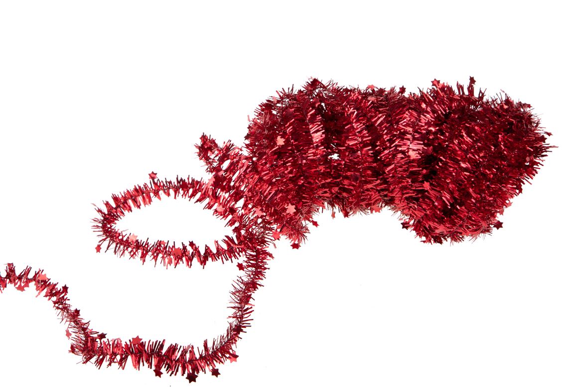 Xmas. Cordone 10 Mt Dm 15 Mm Con Stelline - Red