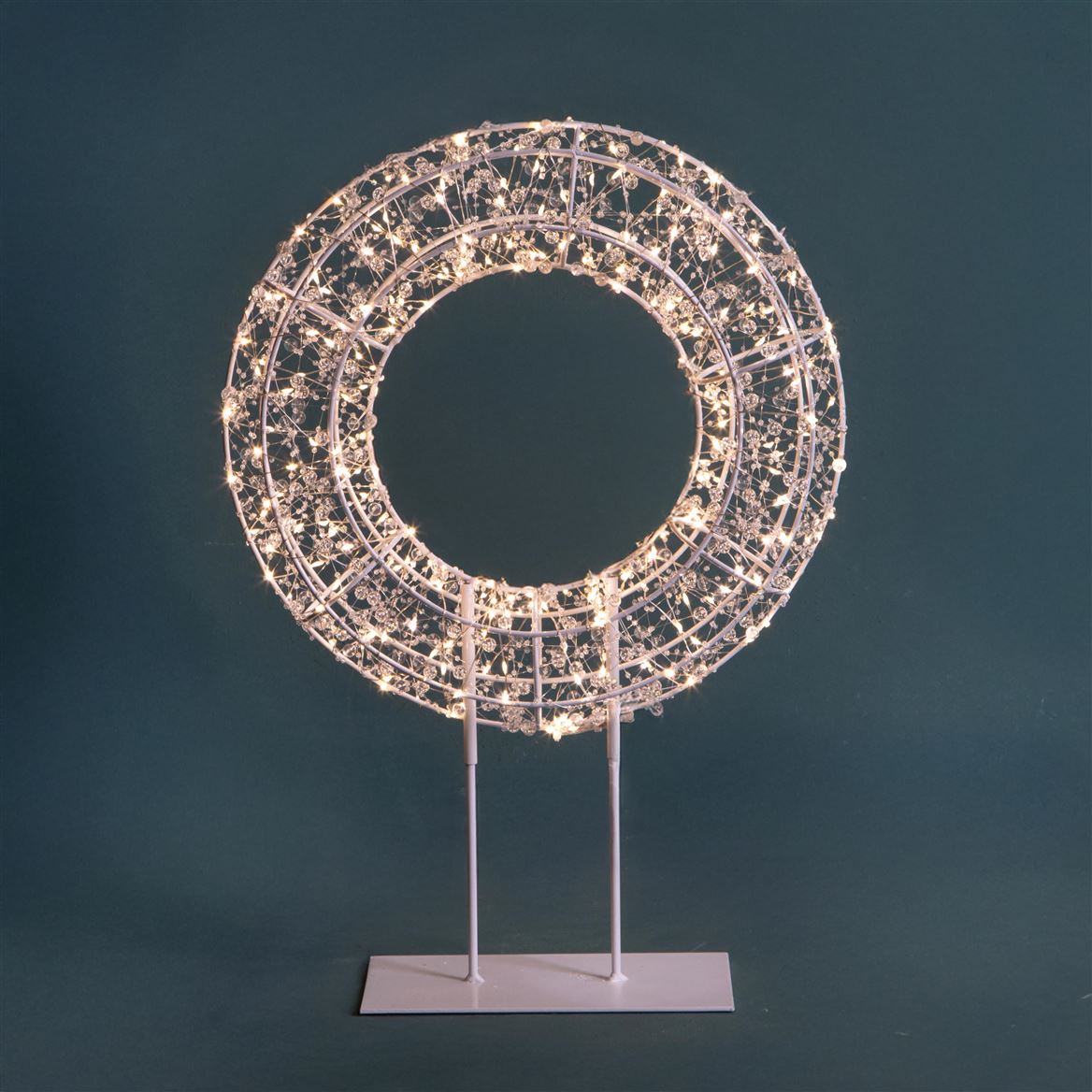 Xmas. Corona D.45cm 250warm Led + Base Outdoor