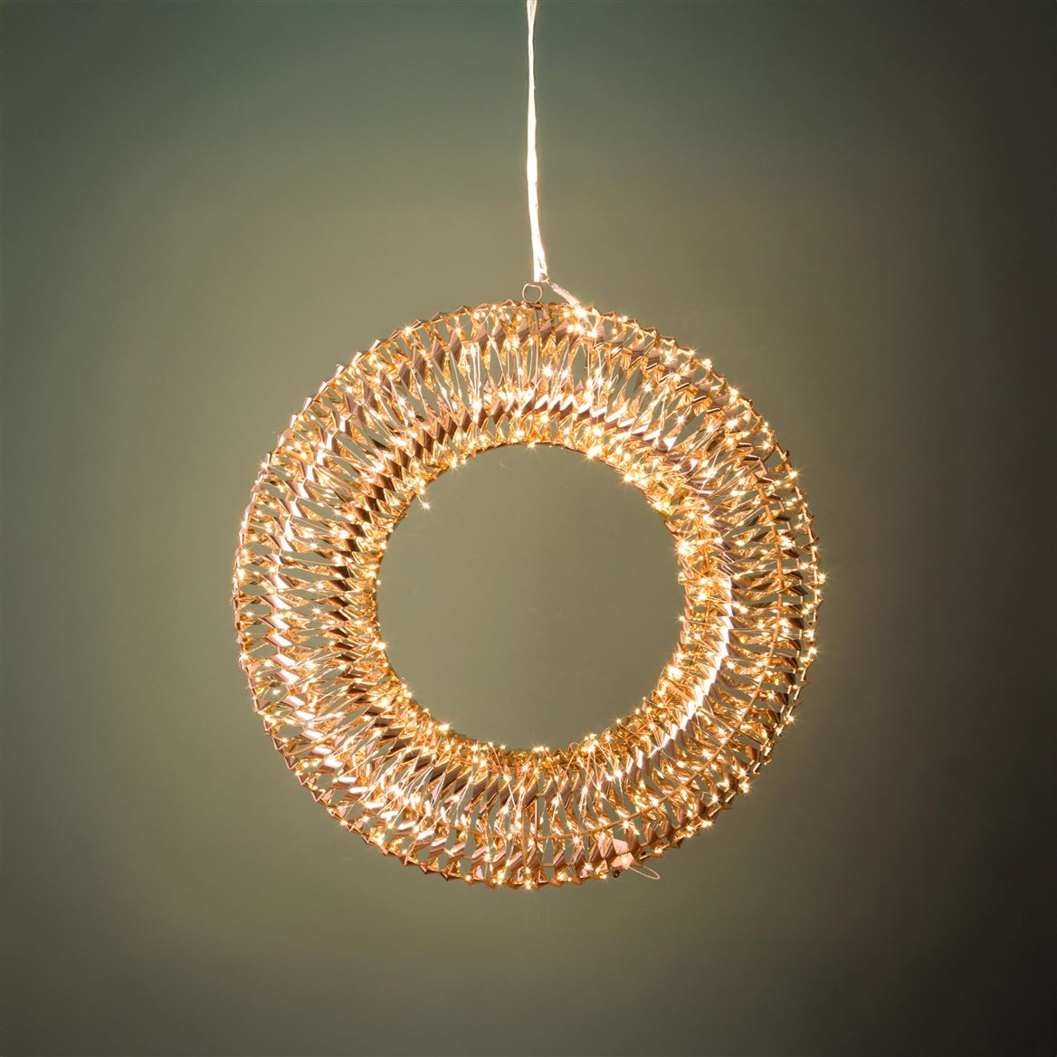 Xmas. Corona Led Oro D.40cm