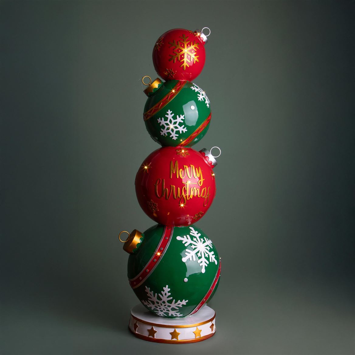 Xmas. Dec. Sfere Natale H.108.5cm Led - Red Green