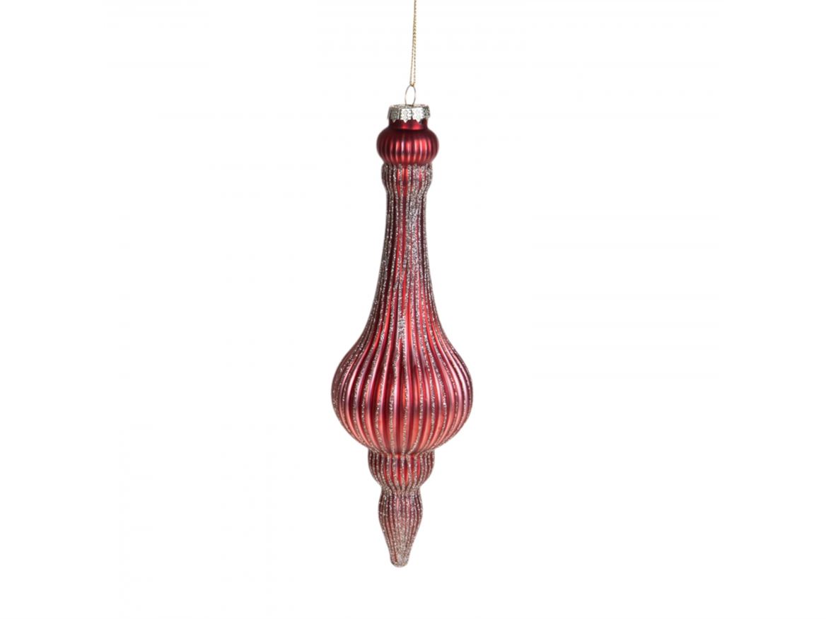 Xmas. Finale Vetro 23 Cm Da Appendere - Red-champ