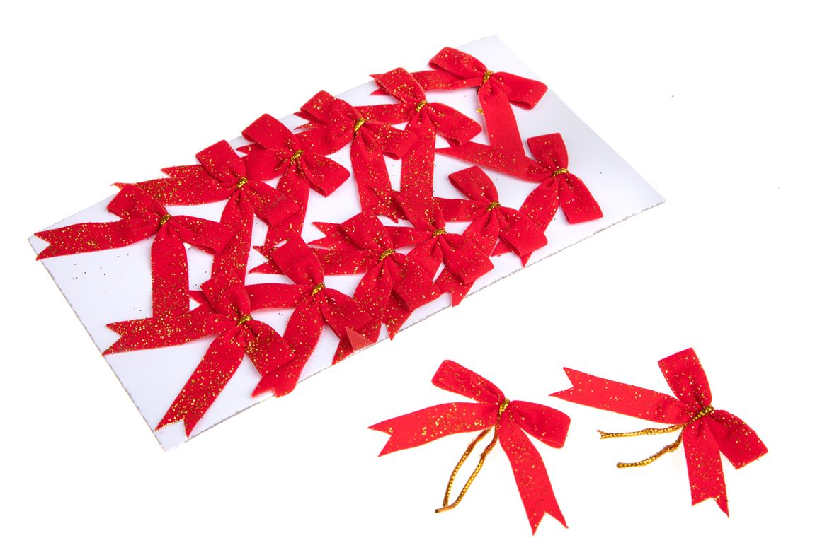 Xmas. Fiocchi Velluto 12 Pz 5 Cm Red Gold