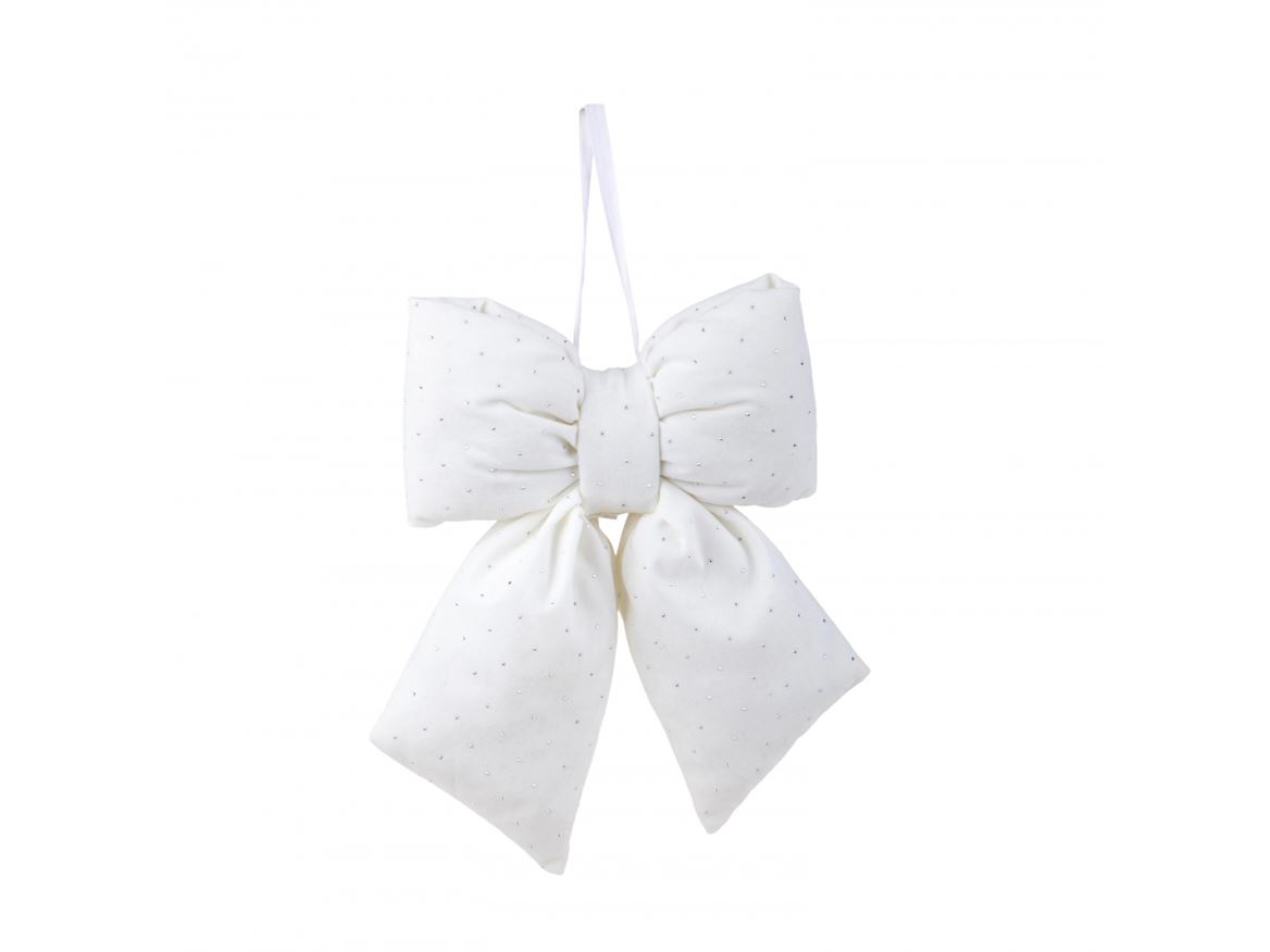 Xmas. Fiocco 29 Cm Con Diamanti - White