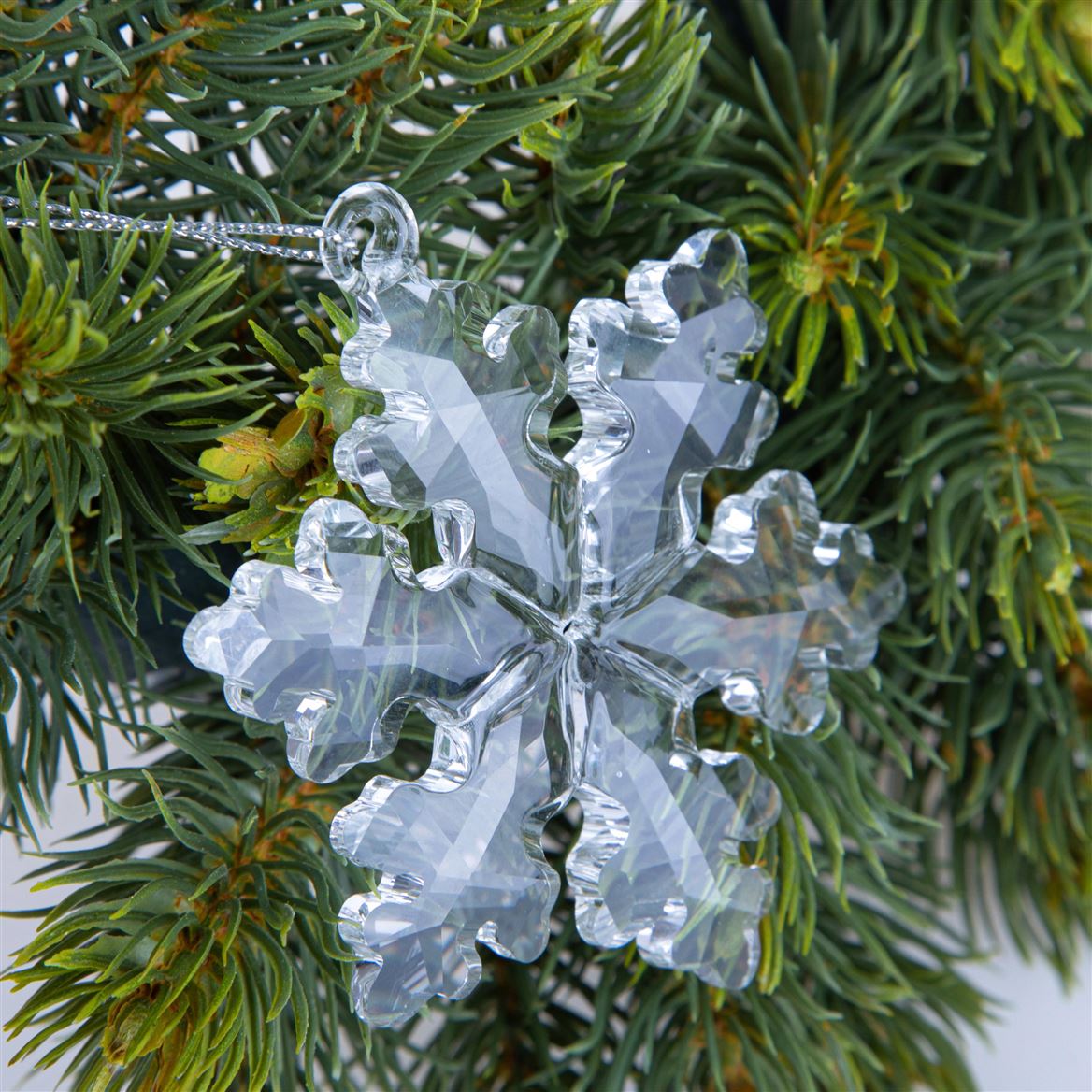 Xmas. Fiocco Di Neve Vetro Cristallo 6,5x6.5 Cm