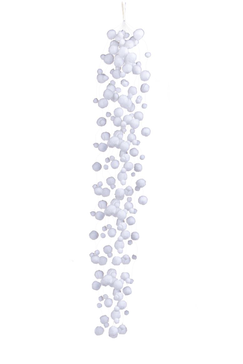 Xmas. Mazzo Sfere 120 Cm Cadenti 17 Fili - White