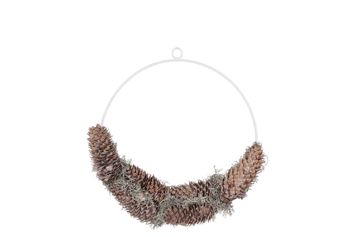 Xmas. Metal Circle Pine Moss Ww 30cm