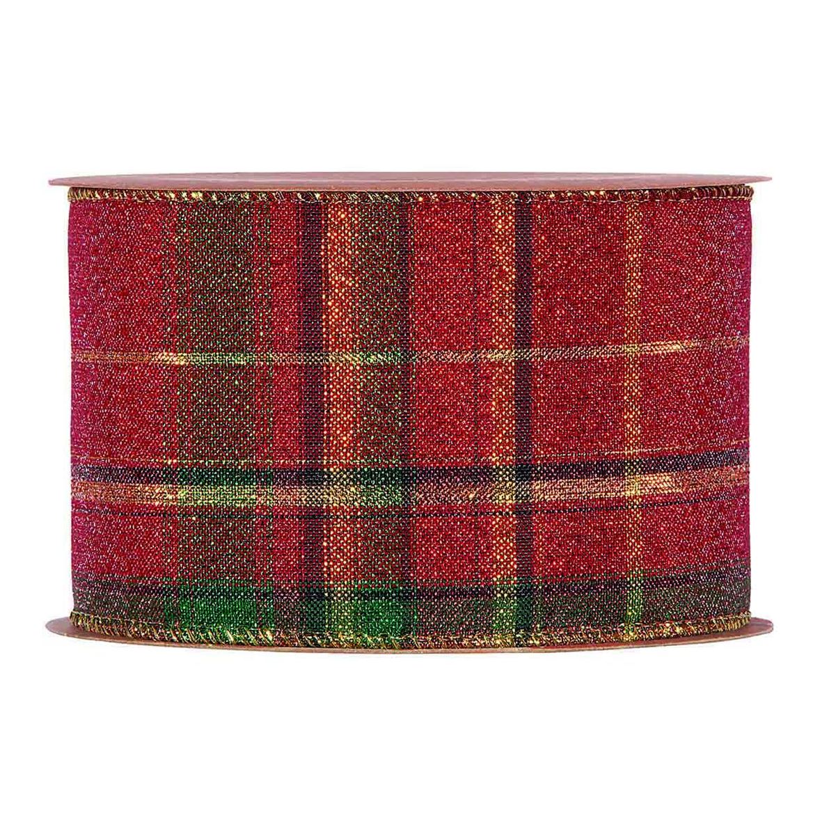 Xmas. Nastri Bright Scotland Mm63x10mt Red