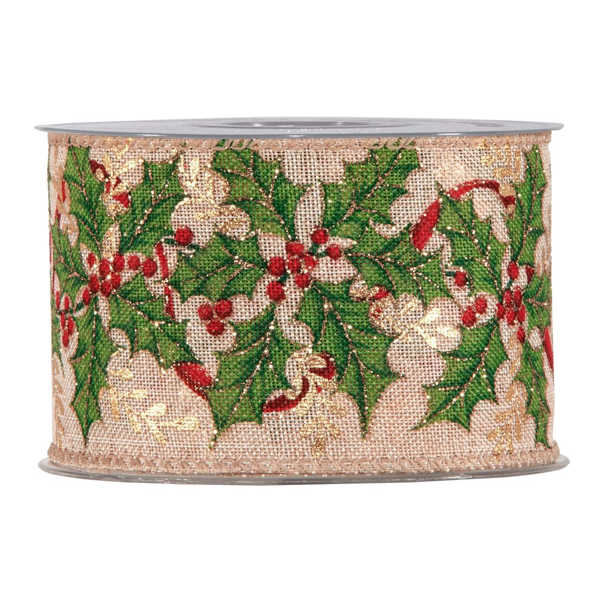 Xmas. Nastri Gold Mistletoe Mm63x10mt