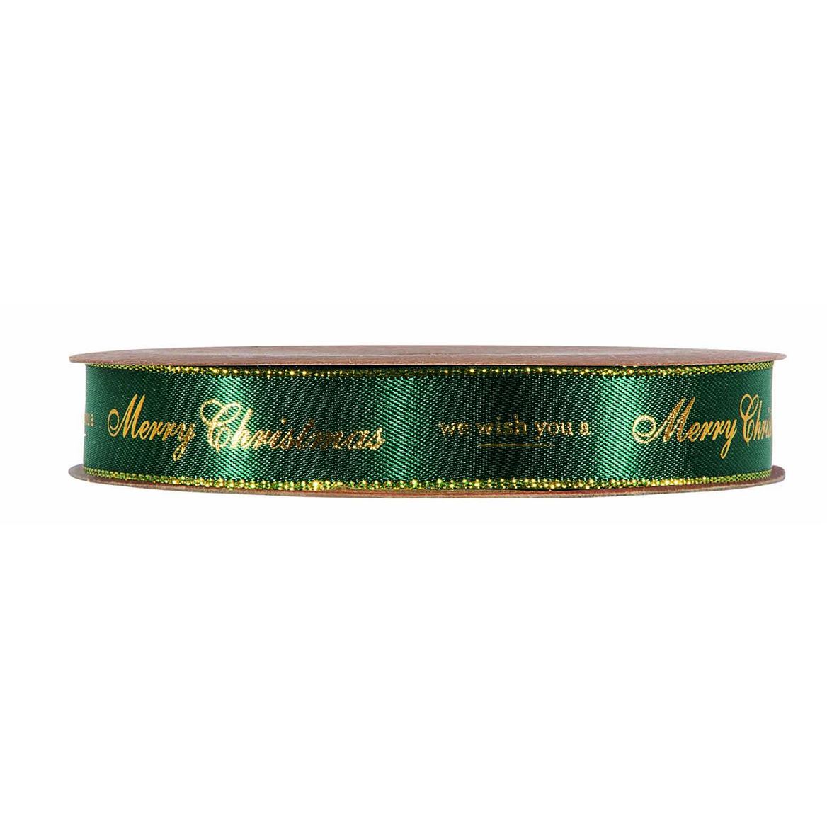 Xmas. Nastri Merry Xmas Mm15x15mt - Green