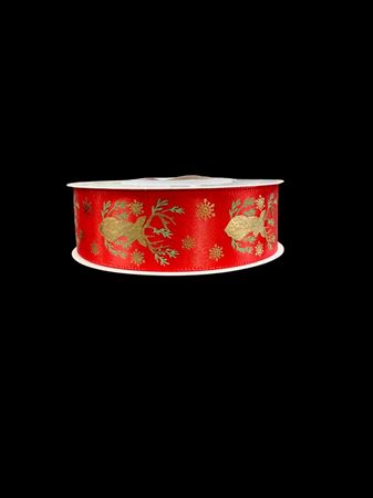 Xmas. Nastri Satin Renna 25mm X 20m - Red