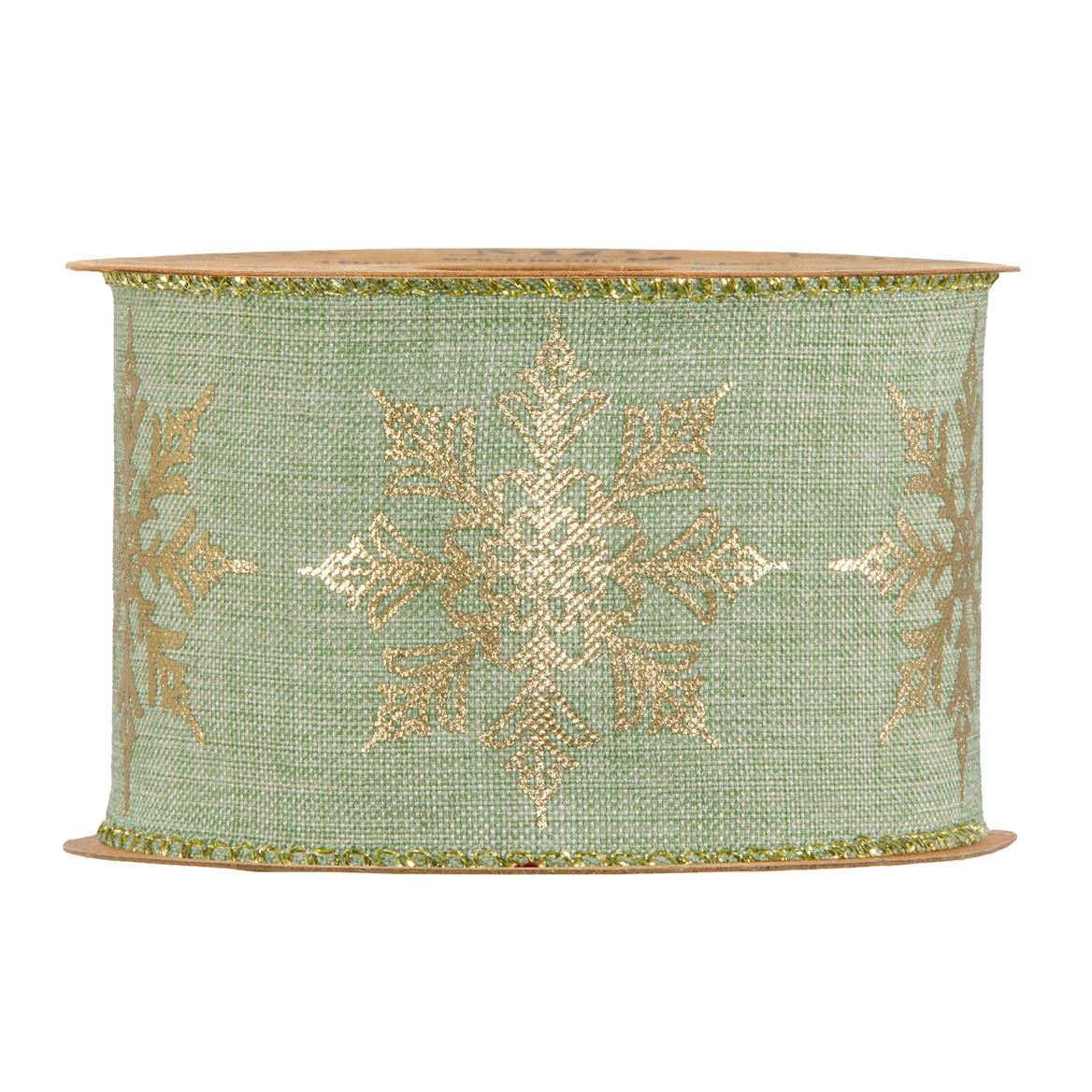 Xmas. Nastri Snowflakes Mm63x10mt Sage