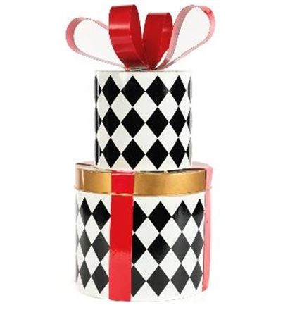 Xmas. Pacchi Scacchi Metal 20x20x40cm