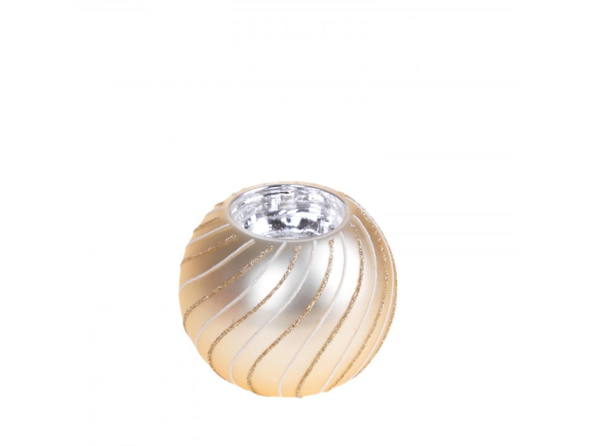 Xmas. Pcandela 8 Cm Sfera Natale - Gold Champ.