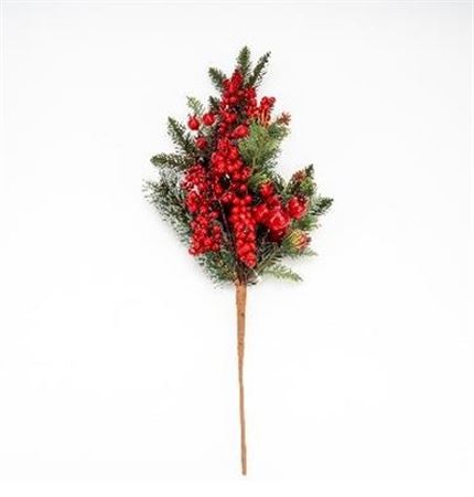 Xmas. Pick Bacche Con Abetone 60cm