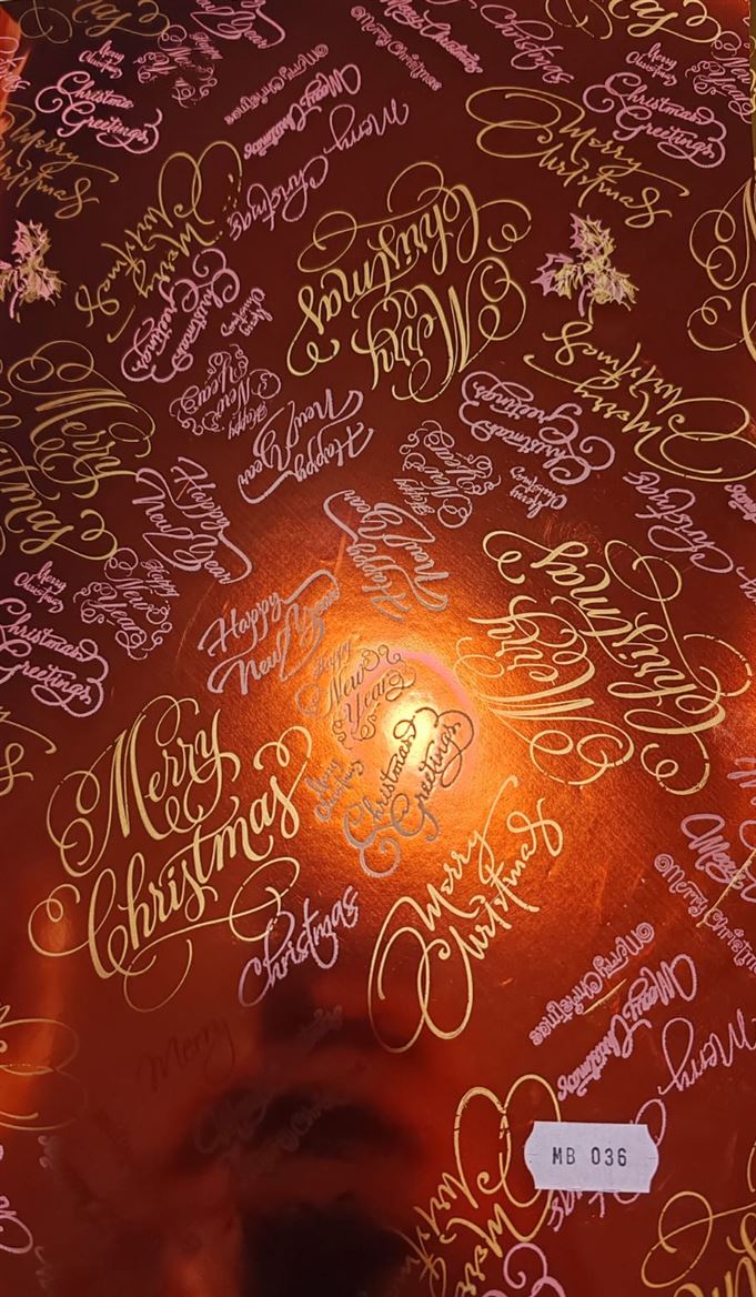 Xmas. Rotolo Bob. Cm100x25m Goffr. Scritte Red