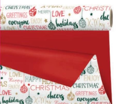 Xmas. Rotolo Bob. Message 0.69x40m - Red