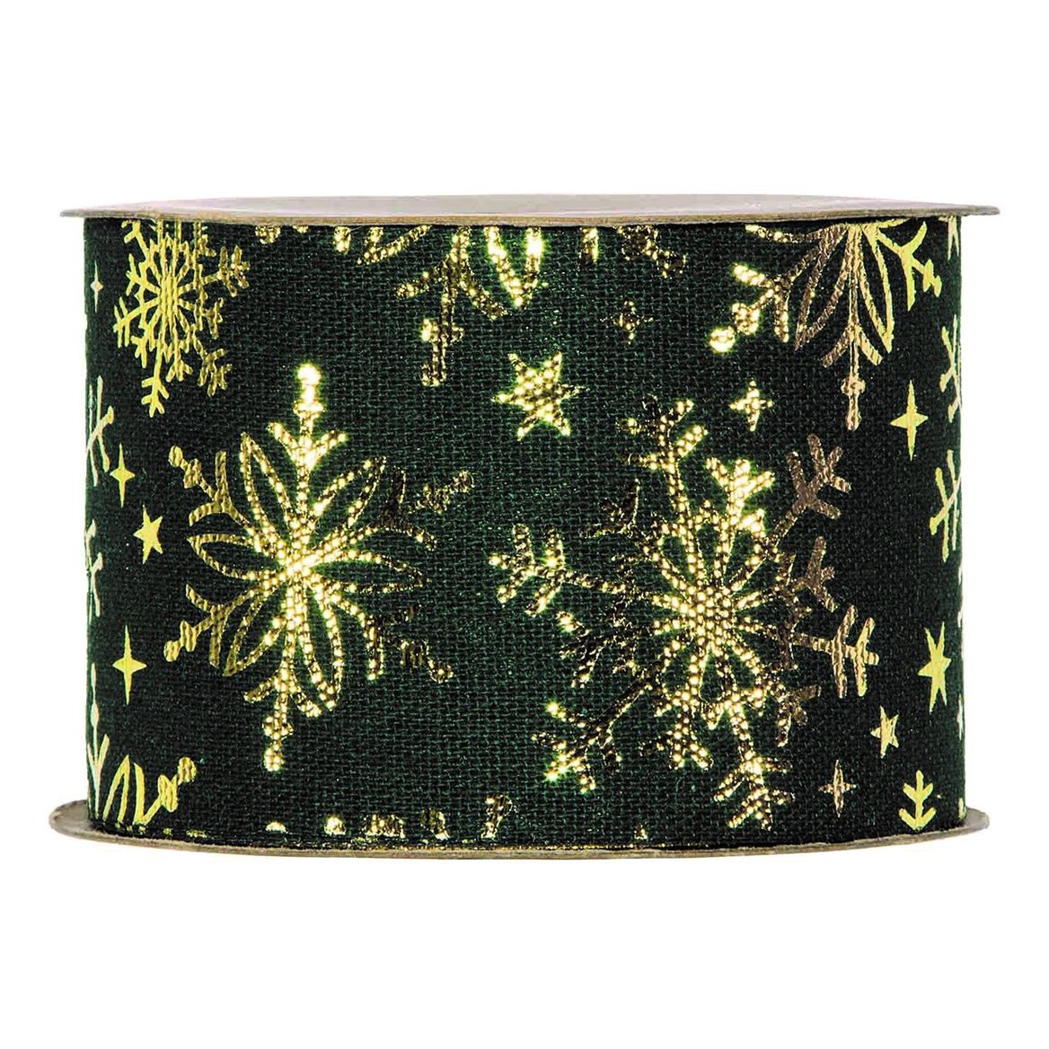 Xmas. Rotolo Gold Flakes Cm48x5mt Dark Green