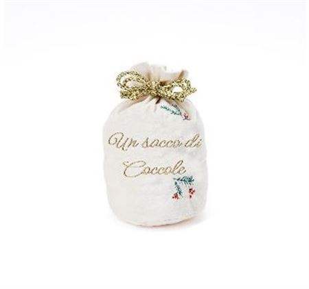 Xmas. Sacco Velluto 10x17cm - Crema