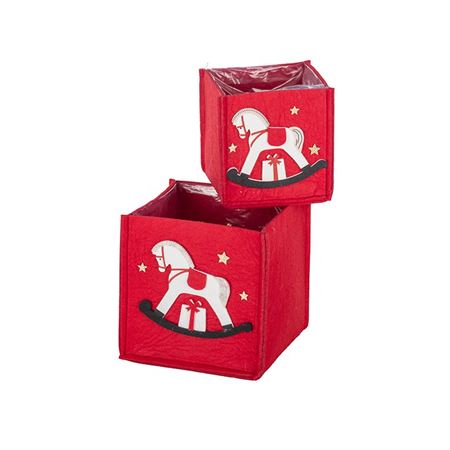 Xmas. Set 2 Caspò Quad Cavall Dond. 13x13-17x17cm