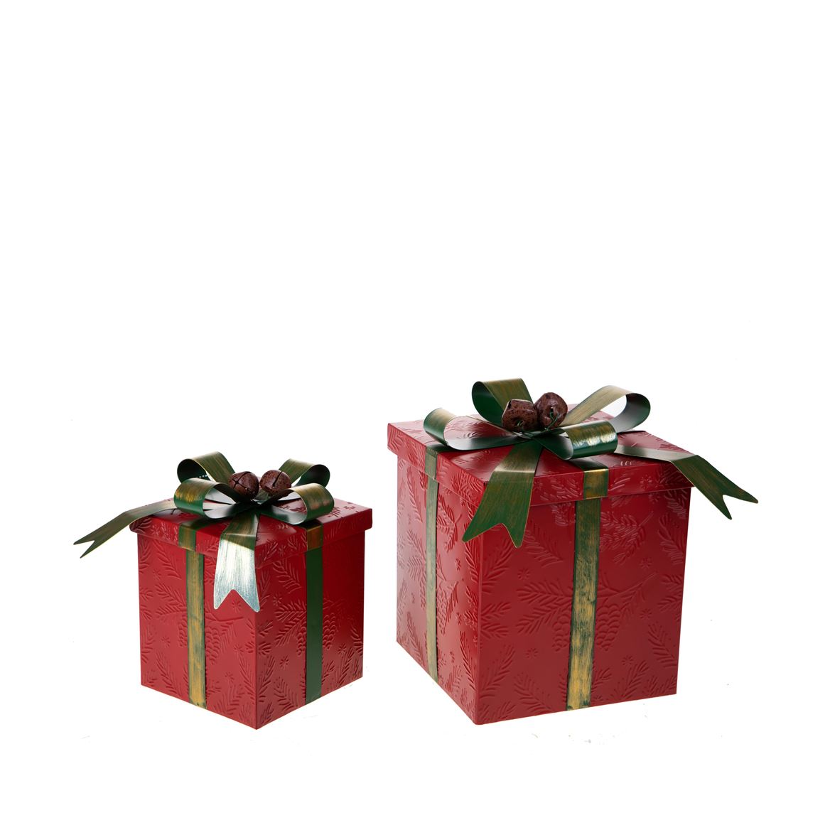 Xmas. Set 2 Pacchi Natale 25xh35cm + Fiocco - Red
